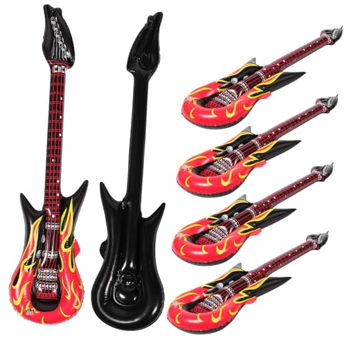 HONMEET 18 STK aufblasbare Gitarre Dekorationsspielzeug Explosionsgitarren für Kinder Erwachsene aufblasbare Musikinstrumente Musical Toy Instruments elektrische Gitarre Ballongas PVC von HONMEET