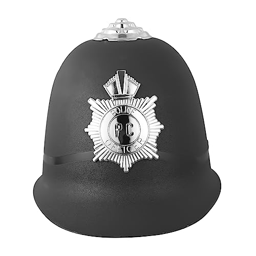 HONMEET 1Stk Polizeimütze halloween hut halloween accessoires Police hat Deko-Accessoire mit schwarzem Kopf Partykostüme Halloween Cosplay Polizeihut Hutgeschenk für Kinder Plastik Black von HONMEET