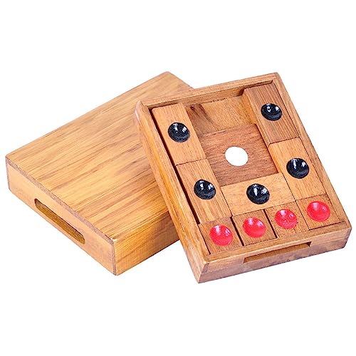 HONMEET 1pc Schachbrett Aus Holz Klassisches Schach Mit Runden Punkten Und Schwarz-weiß-roten Punkten Pädagogisches Kinderspielzeug von HONMEET