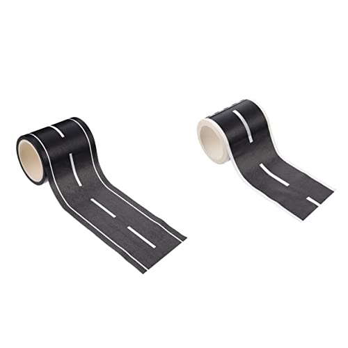 HONMEET 2 Rollen Der Eisenbahndesign Papier Bänder DIY Road Klebeband (schwarz) von HONMEET