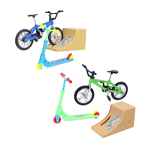 HONMEET 2 Sätze Fingerrad Finger-Scooter-Rampen-Set Fingerscooter-Kit Fingerfahrradspielzeug Spielzeug für Kinder kinderspielzeug Kid Toy Griffbrett Brettspiel Spielzeug Aluminiumlegierung von HONMEET