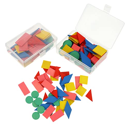 HONMEET 2 Sätze Holz Kreative Geometrie Graphics Puzzle Spiel Pädagogische Kinder Puzzle von HONMEET