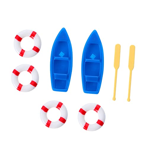 HONMEET 2 Sätze Stranddekorationsverzierungen Nautische Segelboot Dekoration Puppenhausstrand Mini-Strand -Strand-dekor Miniatur-Ornamente Spielzeuge Mini- -Requisiten Blue Plastik von HONMEET