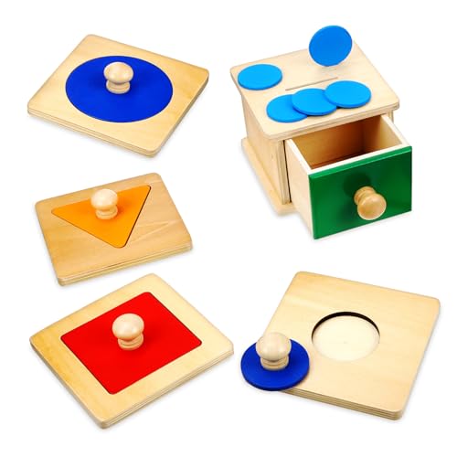 HONMEET 2 Satz Geometrische Holzpuzzle mit Münzbox Montessori Lernspielzeug für Kleinkinder Ab Jahr Hand Augen Koordination und Farberkennung HONMEET 2 Satz Geometrische Holzpuzzle mit Münzbox Montessori Lernspielzeug für Kleinkinder Ab Jahr Hand Augen Koordination und Farberkennung von HONMEET