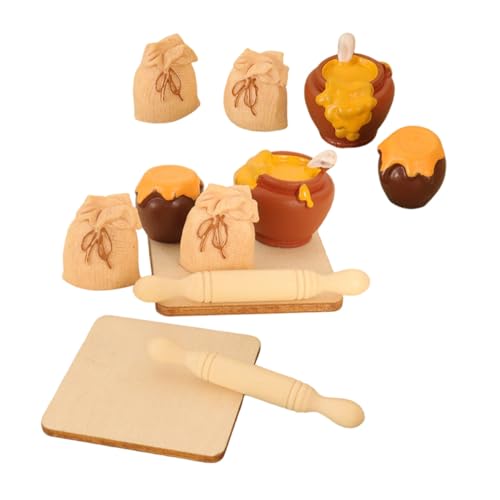 HONMEET 2 Satz Miniatur Puppenhaus Küchenzubehör mit Nudelholz Mini Honigglas Mehlbeutel Leicht Detailreich für DIY Szenenbau Puppenhaus Dekoration Foto Requisiten Vielseitig Einsetzbar HONMEET 2 Satz Miniatur Puppenhaus Küchenzubehör mit Nudelholz Mini Honigglas Mehlbeutel Leicht Detailreich für DIY Szenenbau Puppenhaus Dekoration Foto Requisiten Vielseitig Einsetzbar von HONMEET