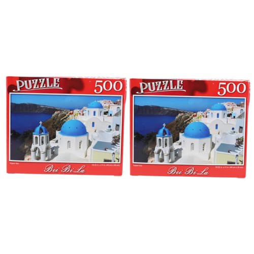 HONMEET 2 Set 500pcs Fashion Puzzle Lernspielzeug Dekompression Puzzle Lustiges Puzzle Home Relaxation (ägäis) von HONMEET