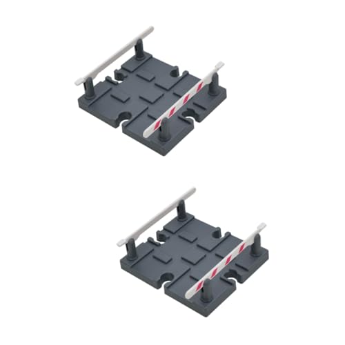 HONMEET 2 Stück Dunkelgraues Abs Zugzubehör Gleiszubehör Vorgeben Zug Straßensperre Simulation Barrikade Spielzeug von HONMEET