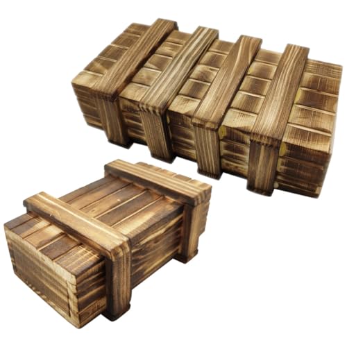 HONMEET 2 Stück Holzpuzzle Box mit Geheimfach Lernspielzeug aus Holz Montessori Intelligenzförderndes Denkspiel Geschenk für Ab Jahren HONMEET 2 Stück Holzpuzzle Box mit Geheimfach Lernspielzeug aus Holz Montessori Intelligenzförderndes Denkspiel Geschenk für Ab Jahren von HONMEET