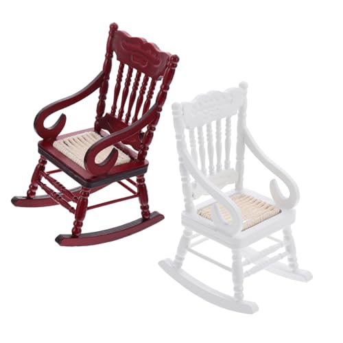 HONMEET 2 Stück Maßstab Handgefertigt Wackelstuhl Mit Geflochtenem Sitz Für Basteln Dollhouse Dekoration HONMEET 2 Stück Maßstab Handgefertigt Wackelstuhl Mit Geflochtenem Sitz Für Basteln Dollhouse Dekoration von HONMEET