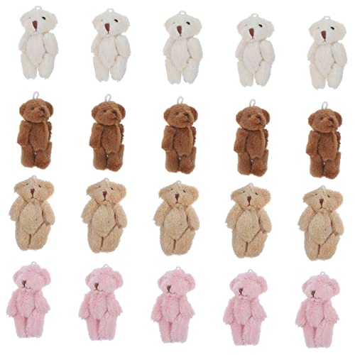 HONMEET 20St Mini-Plüschbär sammlerstücke stofftiere Keychain weicher Kleiner Bär Mini-Kuscheltiere als Partygeschenke zum Plüschtier winzige Bärenmasse Miniaturbärenfiguren PP Baumwolle von HONMEET