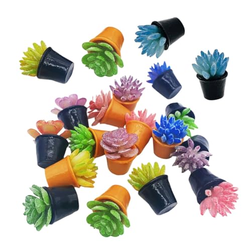 HONMEET 24 Stück Teiliges Miniatur-sukkulenten Widerstandsfähigem Resin Realistische Künstliche Mini-blumentöpfe Vielseitige Dekoration für Puppenhäuser Armaturenbretter und HONMEET 24 Stück Teiliges Miniatur-sukkulenten Widerstandsfähigem Resin Realistische Künstliche Mini-blumentöpfe Vielseitige Dekoration für Puppenhäuser Armaturenbretter und von HONMEET