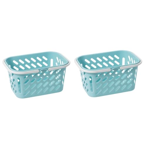 HONMEET 2St Einkaufskorb ablagekörbe Storage Baskets Fantasien Puppenhausdekoration schulm Mädchen Spielzeug Kleiner Spielzeugkorb Mini-Hauskorb Aufbewahrungskorb Ornament Plastik Blue von HONMEET