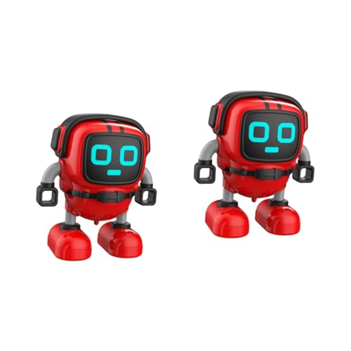 HONMEET 2St Früherziehungsroboter Spielzeug für Kinder kinderspielzeug Robot Toys Mini-Roboter-Gyro-Spiel Spielzeug Roboter-Partydekorationen Roboter Spielzeug Kampf-Gyro-Spielzeug rot von HONMEET