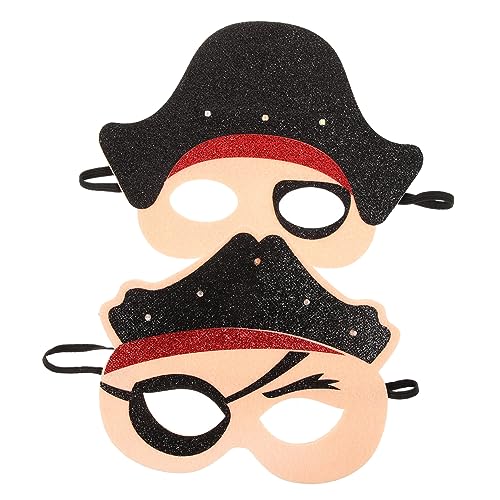 HONMEET 2St Halbmaske für Kinder aufleuchten Piraten-Cosplay-Zubehör lustige Verkleidungsbrille Piratenauge halloween masken halloweenmaske toy Piraten-Augenmaske Karnevalsmaske gefühlt von HONMEET