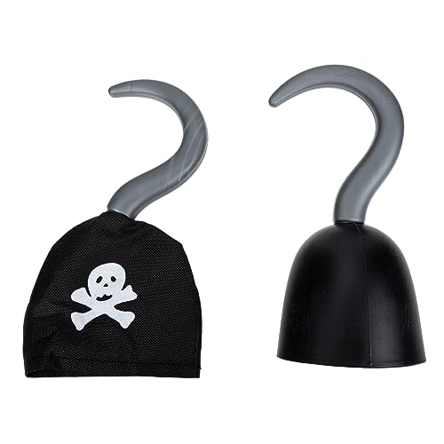 HONMEET 2St Halloween-Dekoration Piratenhakenhand Piratenkostüm für Kinder Kinderspielzeug Halloween Masken halloweenmaske Halloween-Wohndekoration Zubehör für Piratenpartys Stoff Black von HONMEET