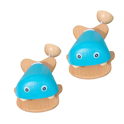 HONMEET 2St Lehrmittel für kleine Fischkastagnetten Musikspielzeug für Babys Puzzle-Spielzeug kinderinstrumente Kinder musikinstrumente Musikalisches Spielzeug für Kleinkinder Holz Blue von HONMEET