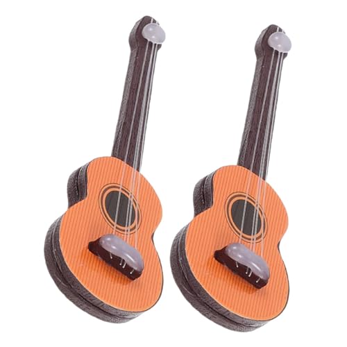 HONMEET 2St Simulation Gitarre kinder Spielzeug kleine Gitarre Spielzeug Gitarre Puppenhaus Zubehör Miniatur-Ukulele Puppenhauszubehör Mini-Puppen-Gitarrendekorationen Mini-Gitarre hölzern von HONMEET