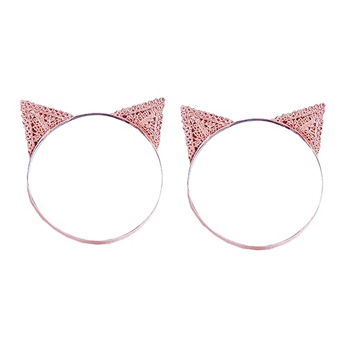 HONMEET 2pcs Schöne Katze Ohr Haarbänder Kinder Kopf Hoops Baby Fotografieren Kopfschmuck (rosa) von HONMEET