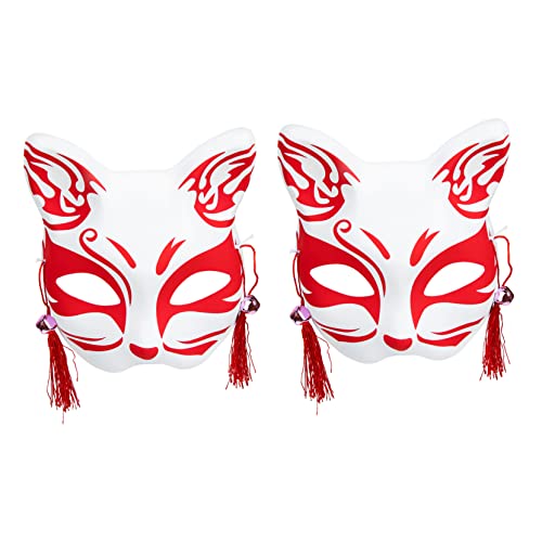 HONMEET 2st Fuchs Maske Weihnachtshalbmasken Dekorative Tiermaske Japanische Fuchsmasken Tier-cosplay-masken Exquisite Halbmaske Fuchs Cosplay-masken Japanische Tiermaske Pelziges Tier Pvc von HONMEET