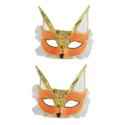 HONMEET 2st Party-maske Kindermaske Opern-maskerade-masken Make-up-masken Halloween-cosplay-fuchs Halloween-cosplay-requisiten Cosplay-maske Einzigartige Formmaske Bekleidung Süße Masken von HONMEET