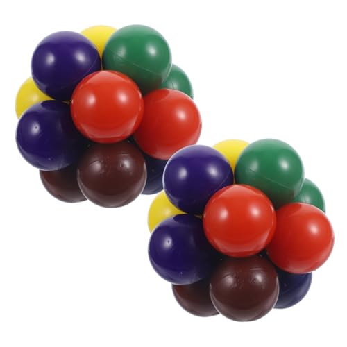 HONMEET 2st Perlen Sensorisches Ballspielzeug Regenbogen-puzzleball Spielbares Spielzeug Erweiterbarer Ball Regenbogenball Spielzeuge Kinderspielzeug Spielzeug Für Den Schreibtisch Plastik von HONMEET