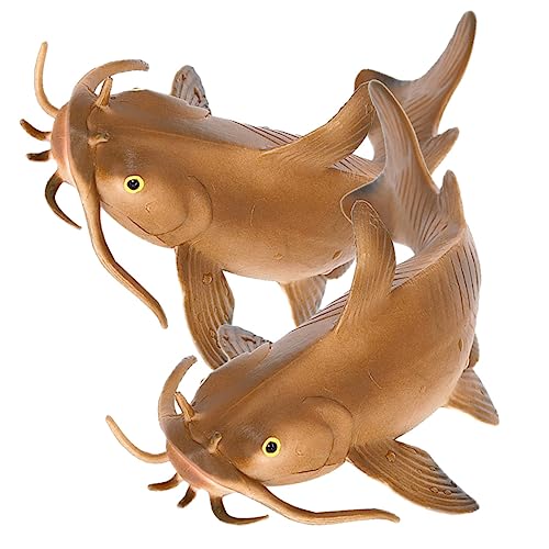 HONMEET 2st Simulierter Wels Gefüllte Schlange Gefälschter Wels Kinderspielzeug Wels Spielzeug Aquariumdekoration Spielzeuge Wels Aquarium Ornament Meerestierfigur Plüschschlange PVC von HONMEET