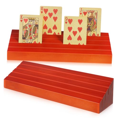 HONMEET 2st Spielkartensockel Aus Holz Spielkartenfach Spielkarten Stehen Kartenfächer Für Spielkarten Canasta-kartenhalter Spielkarten-Organizer Spielkartenhalter Lernkarten Kiefernholz von HONMEET