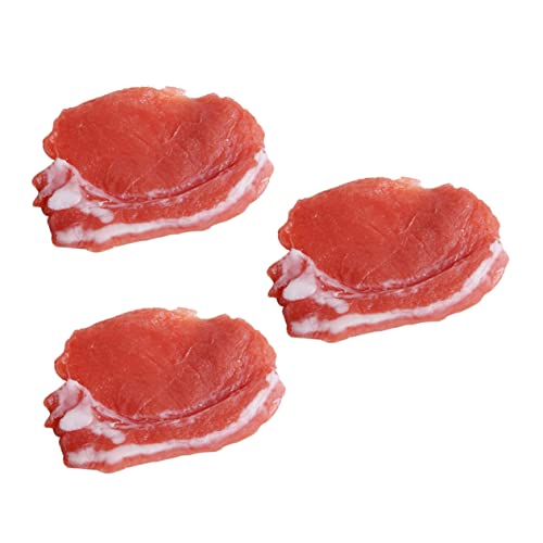 HONMEET 3 STK Schweinefleischimitat Simulation lebensechtes Fleisch gekochtes frisches Schweinefleisch Schweine Spielzeug Pig Spielzeug gefälschte Schweinefleischverzierung Food-Modell von HONMEET