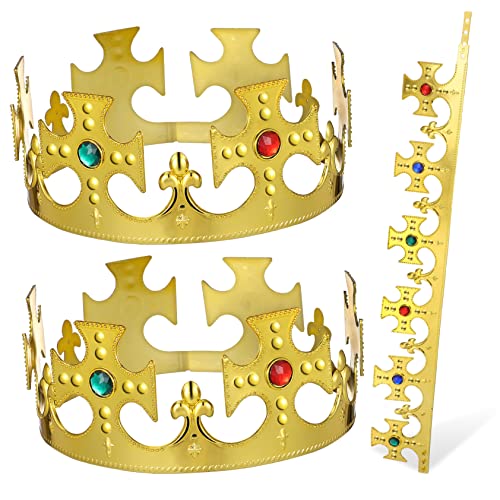 HONMEET Geburtstagskronen Kindergeburtstag Krone 3er Set Geburtstagskrone Glänzende Goldene Tiara Für Jungen Und Ädchen Kinderparty Hüte Für Festliche Anlässe Perfekte Deko Für Den Kindergeburtstag von HONMEET