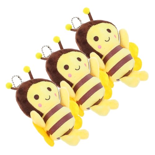 HONMEET 3 Stück Plüsch Biene Schlüsselanhänger Weiche Kleine Bienen Kuscheltier Anhänger Süßer Gelber Bienen Plüschanhänger für Rucksack und Geschenk HONMEET 3 Stück Plüsch Biene Schlüsselanhänger Weiche Kleine Bienen Kuscheltier Anhänger Süßer Gelber Bienen Plüschanhänger für Rucksack und Geschenk von HONMEET