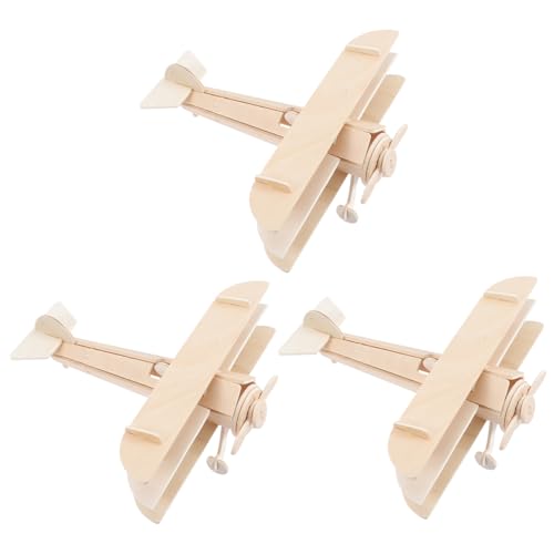 HONMEET 3 Stück Teiliges DIY Holzflugzeug Modellbausatz für Puzzle Baukasten aus Holz zum Bemalen und Zusammenbauen Fördert Kreativität und Hand Auge koordination Geschenk für HONMEET 3 Stück Teiliges DIY Holzflugzeug Modellbausatz für Puzzle Baukasten aus Holz zum Bemalen und Zusammenbauen Fördert Kreativität und Hand Auge koordination Geschenk für von HONMEET