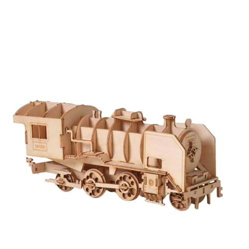 HONMEET 3D Holzpuzzle Dampflok Modellspielzeug Lernspielzeug Für Kinder Und Erwachsene Interaktive Holzeisenbahn Anspruchsvolles Puzzle Für Kreatives Spielen Und Lernen 1 Stück von HONMEET