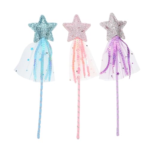 HONMEET 3St Fee Zauberstab Fairy Wand Spielzeuge Toys The Girl Fee Cosplay-Requisite Teenager-Mädchen-Kleidung Kinderspielzeug Party-Foto-Requisite Fee Zauberstäbe für Mädchen Leder von HONMEET