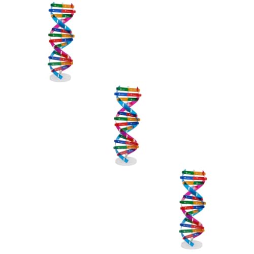 HONMEET 3St Gene-Lernspielzeug Puzzle-Spielzeug Wendel Bausätze Doppelhelix Molekülmodellbausatz DNA-Lernen molekular Dekor Anlage DNA-Strukturmodell DNA-Modell DNA-Displayständer Hölzern von HONMEET