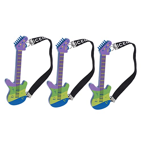 HONMEET 3St Mini-Gitarre Gitarre Spielzeug gitarrenzubehör Gitarrenminiatur Miniatures Puppe Gitarrenspielzeug Goodie-Bag-Spielzeug Miniatur-Puppengitarre Minigitarre mit Gurt Plastik Blue von HONMEET