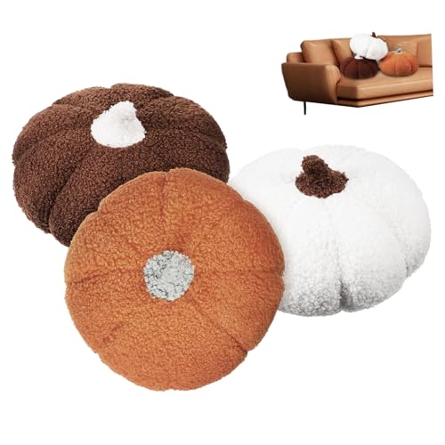 HONMEET 3St schöne Kissen Pumpkin Pillow kürbiskissen Sofa Cushion Sofa Auflage Couch Polster Kürbissofa fluffiger Kürbis Autokissen Bettkissen Kürbis-Wurfskissen Couchkissen PP Baumwolle von HONMEET