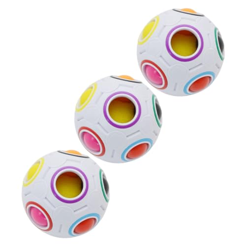 HONMEET 3st Magischer Ball Regenbogen Logik-Puzzle-Spielzeug Pädagogisches Montessori-Spielzeug Puzzleball Würfel Ball Spielzeug Würfelspielzeug Bauwürfel Spielzeug Abs Colorful von HONMEET