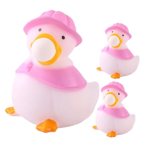 HONMEET 3st Prise Musik Tierisches Quetschspielzeug Tragbares Quetschspielzeug Enten-stressball Kleine Enten Cartoon-druckspielzeug Sensorisches Tierspielzeug Spielzeuge PVC Rosa von HONMEET