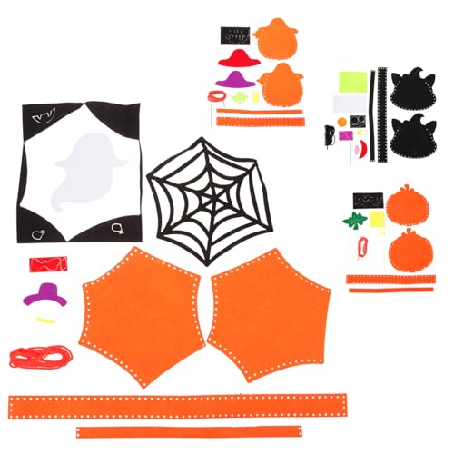 HONMEET 4 Sets Handgefertigte Halloween Süßigkeitstüten Zum Selbermachen Halloween Süßigkeitstüten Halloween DIY Zubehör Goodie Bags Halloween Goodie Beutel Halloween Gastgeschenke von HONMEET