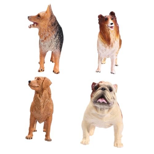 HONMEET Realistische Hundemodelle Niedliche Simulation Welpen Spielzeuge Für Dekorative Hundedolls Aus Corgi Golden Retriever Schäferhund Und Bulldogge von HONMEET