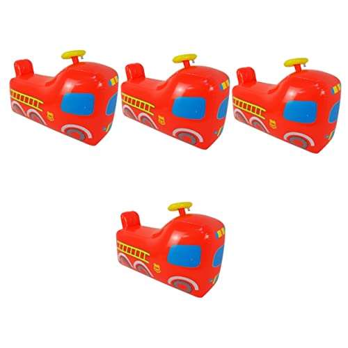 HONMEET 4 Stück Kinder Feuerwehrauto Spielzeug Outdoor-Spielset aufblasbares Hüpfspielzeug kinderspielzeug Kinder Outdoor Spielzeug Becher Cars Spielzeug Kleinkind-Tumbler-Spielzeug PVC von HONMEET