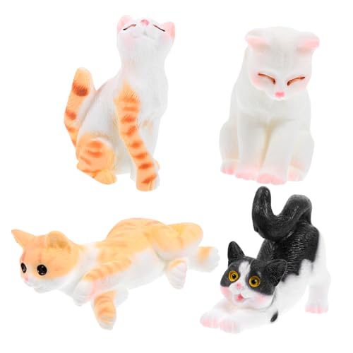 HONMEET Miniatur Katzenfigur Set Dekorative Katzenmodelle Für Puppenhaus Und Mikrolandschaft Niedliche Tierstatuen Für Garten Und Zuhause Katzen Dekoration Für Liebhaber von HONMEET