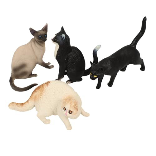HONMEET 4 Stück Realistische Kleine Katzenfigur Lebensechte Miniatur Katzenmodell für Schreibtisch und Garten Dekoratives Katzenornament und Pädagogisches Tiermodell HONMEET 4 Stück Realistische Kleine Katzenfigur Lebensechte Miniatur Katzenmodell für Schreibtisch und Garten Dekoratives Katzenornament und Pädagogisches Tiermodell von HONMEET