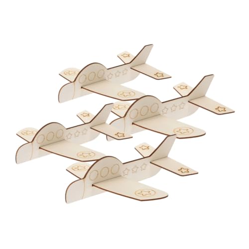 HONMEET 4 Stück Spielzeug Zum Ausmalen Basteln Flugzeug Spielzeug Bastelflugzeug Ornament Papierflieger Set Blanko Mini Flugzeugmodell DIY Farbe Flugzeug Flugzeug von HONMEET