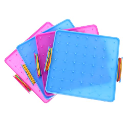 HONMEET 4 Stück Steckbrett Geotafeln Für Das Klassenzimmer Geoboarda Geobretter Für Kinder Geoboards Stecktafel Für Kinder Lernspielzeug Mit Stecktafeln Geoboard-stecktafel Plastik von HONMEET