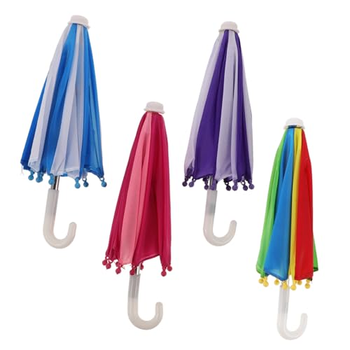 HONMEET 4 Stück Teiliges Bunt Miniatur Puppenzubehör Realistisch Gestaltet für Puppenhaus Dekoration Kleine Spielzeugregenschirme Farbenfroh HONMEET 4 Stück Teiliges Bunt Miniatur Puppenzubehör Realistisch Gestaltet für Puppenhaus Dekoration Kleine Spielzeugregenschirme Farbenfroh von HONMEET