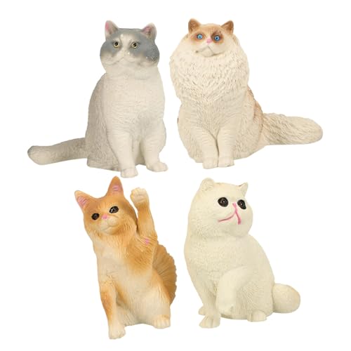 HONMEET 4 Stück Teiliges Katzenfiguren Kleine Realistische Deko Katzenstatue aus Leichtem Kunststoff für Zuhause Garten Schreibtisch Detailreiche Miniatur Katzenmodelle für Sammler HONMEET 4 Stück Teiliges Katzenfiguren Kleine Realistische Deko Katzenstatue aus Leichtem Kunststoff für Zuhause Garten Schreibtisch Detailreiche Miniatur Katzenmodelle für Sammler von HONMEET