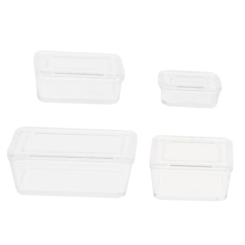 HONMEET 4 Stück Teiliges Transparente Miniatur Aufbewahrungsboxen für Puppenhaus Rechteckige Deko Boxen für DIY Mini Haus Basteln und Miniatur Lunchbox Accessoires HONMEET 4 Stück Teiliges Transparente Miniatur Aufbewahrungsboxen für Puppenhaus Rechteckige Deko Boxen für DIY Mini Haus Basteln und Miniatur Lunchbox Accessoires von HONMEET