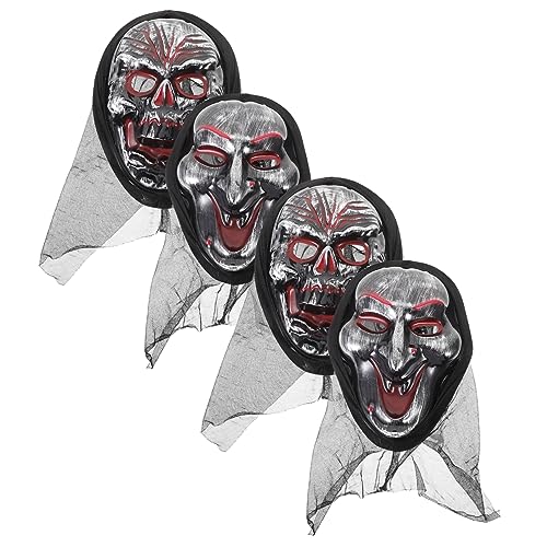 HONMEET 4 Stück Zombie-Maske Tanzgeistermaske gruselige Cosplay-Maske Horrormaske halloween horror halloween grusel Gruselige Halloween-Maske Halloween-Masken für Erwachsene Plastik von HONMEET