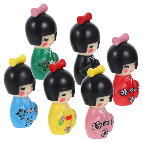 HONMEET 48 STK Kimono-Puppenschmuck Miniatur japanische Puppe Spielzeuge Mini- Kinder Puppen kinderpuppe holzbausatz Cars Spielzeug japanische Puppendekoration Kimono-Mädchenpuppe PVC von HONMEET